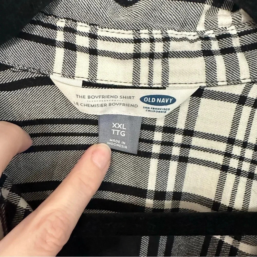 Old Navy Women's Long Sleeve Button Up Plaid The Boyfriend Shirt Size XXL GUC - Picture 7 of 8